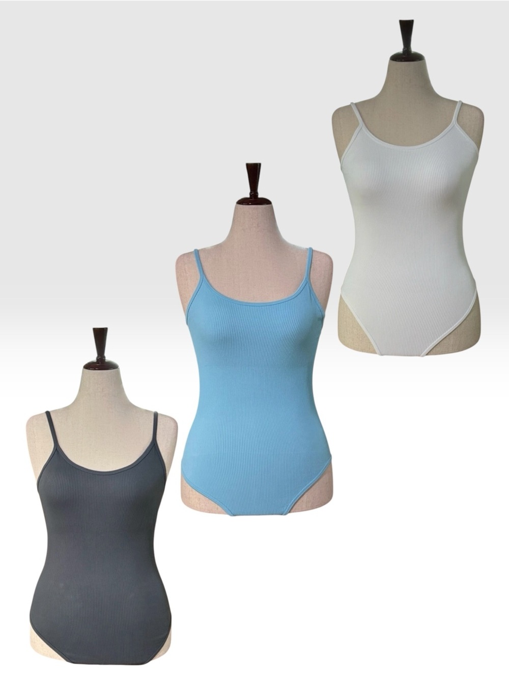 Three Ribbed Scoop Neck Tank Top Body Suits by MRIGNT - Size L - NWOT